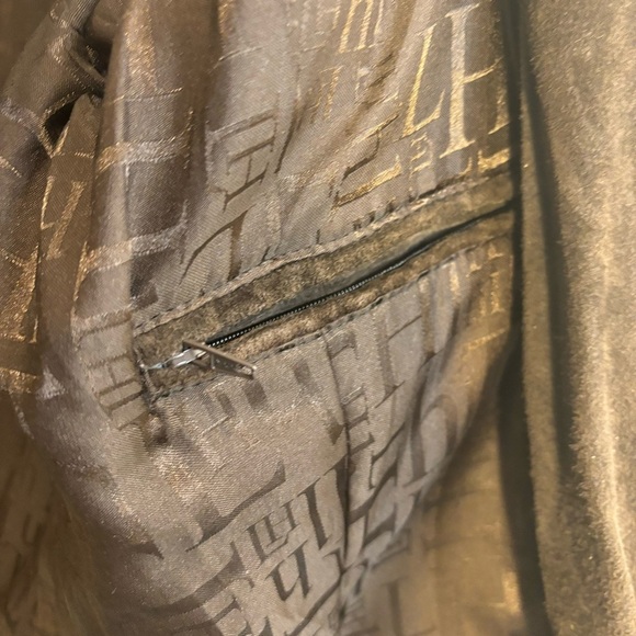 LADY HATHAWAY Sz L Blazer Jacket Suede Pockets Lined Pockets Flaw on Sleeve - Picture 7 of 10